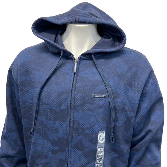 NWT Ecko Unltd Blue Black Camo Camouflage Full Zip Sweatshirt Hoodie XXL… - Picture 8 of 11